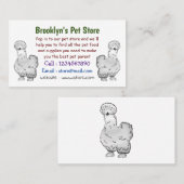 Silkie cartoon illustratie visitekaartje (Voorkant / Achterkant)