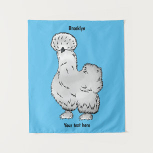 Silkie cartoon illustratie wandkleed