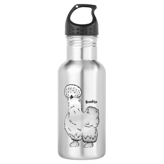 Silkie cartoon illustratie waterfles (Voorkant)