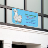 Silkie cartoon verse eitjes voor verkoop spandoek (Buitenkant Gebouw)