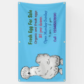 Silkie cartoon verse eitjes voor verkoop spandoek (Verticaal)