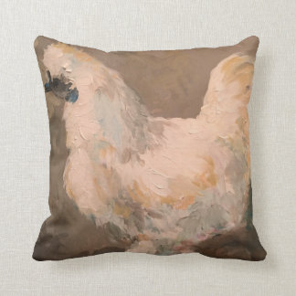 Silkie Chicken 16 X 16 Pillow-schilderij met jac Kussen