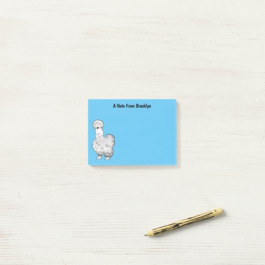 Silkie chicken cartoon illustration  post-it® notes (Op bureau)
