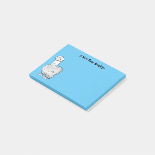 Silkie chicken cartoon illustration  post-it® notes (Schuin)