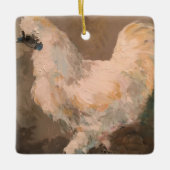 Silkie Chicken Farmhouse-kerstboomversiering Keramisch Ornament (Voorkant)
