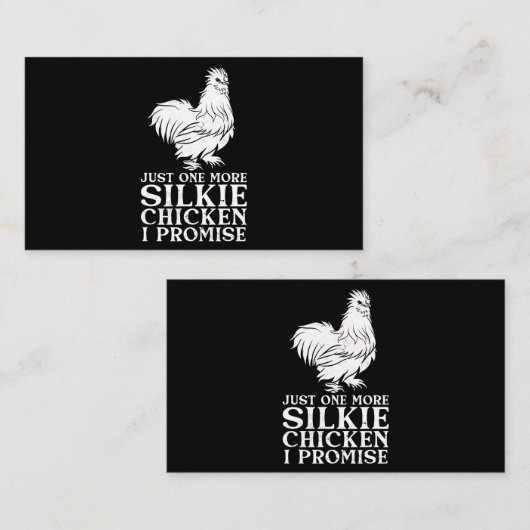 Silkie Chicken Funny Chicken Lover Geweldige Silki Visitekaartje (Voorkant / Achterkant)
