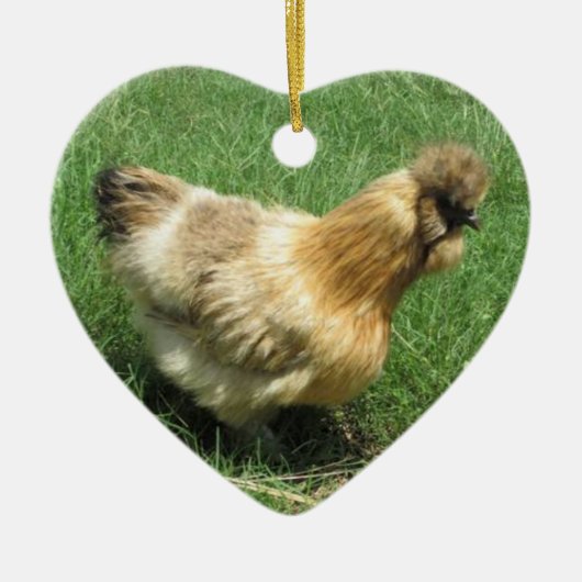 Silkie Chicken Hen Ornament (Voorkant)