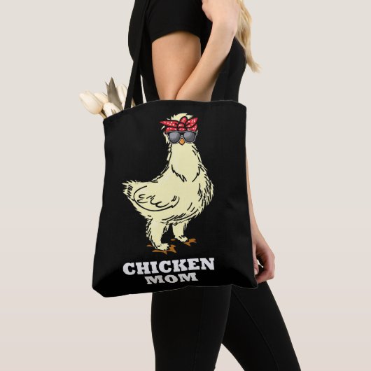 Silkie Chicken mama Funny Chicken Farmer Moeder Tote Bag (Dichtbij)