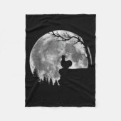 Silkie Chicken Moon Silhouette Funny Lazy Hallowee Fleece Deken (Voorkant)