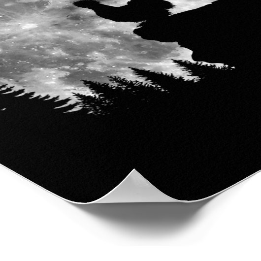 Silkie Chicken Moon Silhouette Funny Lazy Hallowee Poster (Hoek)