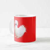 Silkie Chicken on Red Koffiemok (Voorkant links)