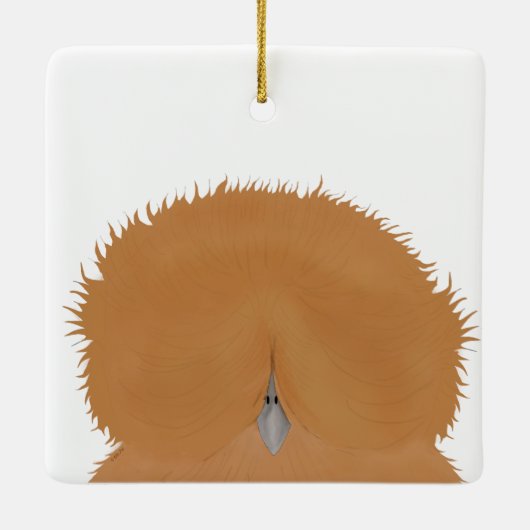 Silkie Chicken Ornament (Achterkant)