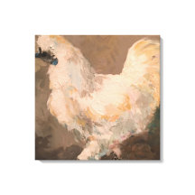 Silkie Chicken Stretched Canvas Schilderij van Jac