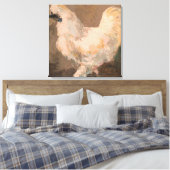 Silkie Chicken Stretched Canvas Schilderij van Jac (Insitu (Slaapkamer))