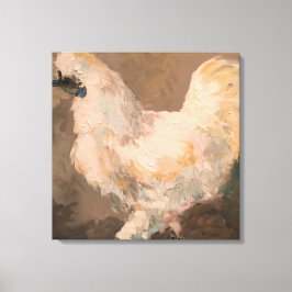 Silkie Chicken Stretched Canvas Schilderij van Jac Afdruk
