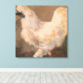 Silkie Chicken Stretched Canvas Schilderij van Jac Afdruk (Insitu (Houten vloer))