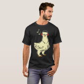 Silkie Chicken Wearing Headphone T-shirt (Voorkant volledig)