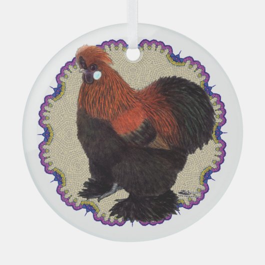 Silkie Circle Glas Ornament (Voorkant)