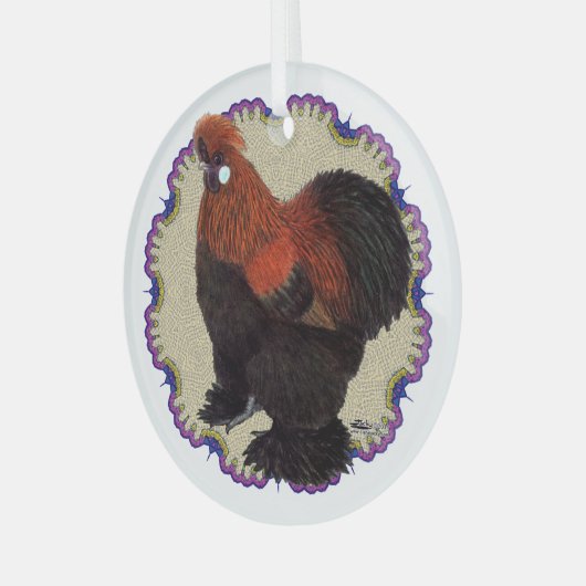 Silkie Circle Glas Ornament (Voorkant links)