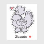 Silkie Hen Sticker (Vel)