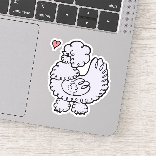 Silkie Hen Sticker (Detail)