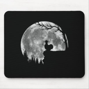 Silkie Kip Maan Silhouet Grappige Luie Halloween Muismat