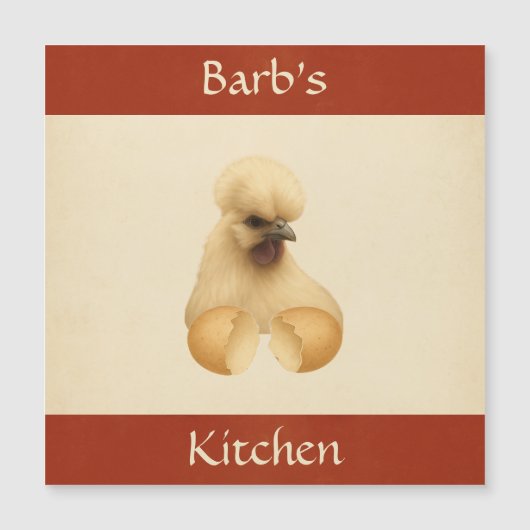 Silkie kippenhoen Koelkastmagneet Kaart (Voorkant)