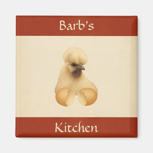 Silkie kippenhoen Schattigee Classy koelkastmagnee Magneet (Voorkant)