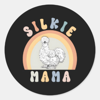 Silkie Mama Silky Chicken Boerderij Animal Ronde Sticker