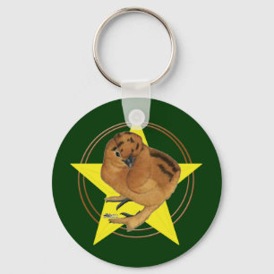 Silkie Red Chick Star Sleutelhanger