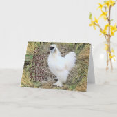 Silkie Rooster kaart (Gele Bloem)