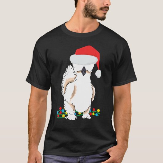 Silkie Silky Chicken Funny Kerstgrafisch T-shirt (Voorkant)