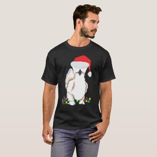 Silkie Silky Chicken Funny Kerstgrafisch T-shirt (Voorkant volledig)