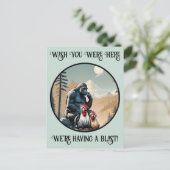 “Silkie Summit Selfie” Cheesy Chicken Briefkaart (Staand voorkant)