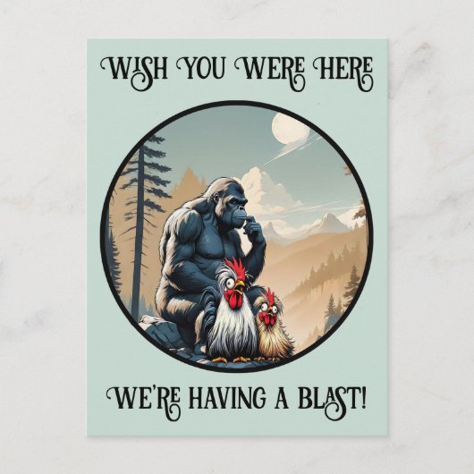 “Silkie Summit Selfie” Cheesy Chicken Briefkaart (Voorkant)