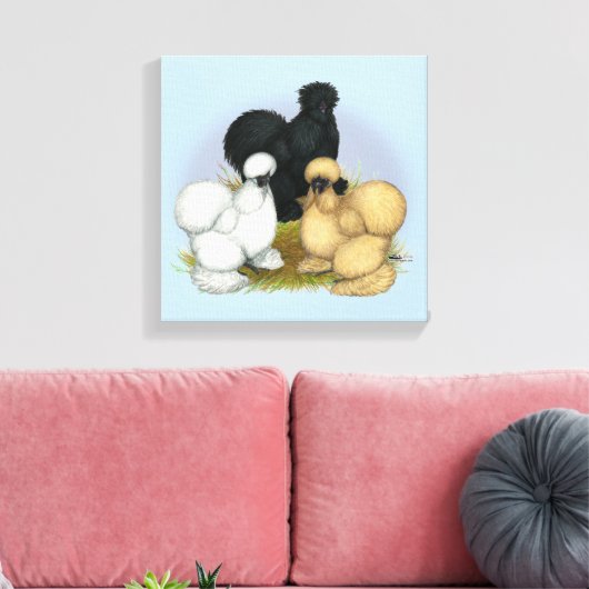 Silkie Trio Canvas Afdruk (Insitu (Woonkamer))
