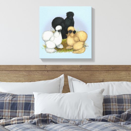 Silkie Trio Canvas Afdruk (Insitu (Slaapkamer))