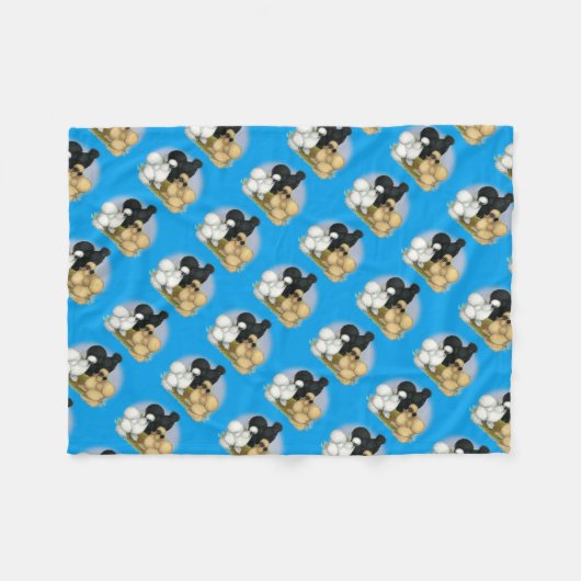 Silkie Trio Fleece Deken (Voorkant (Horizontaal))