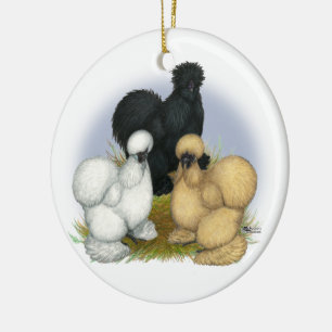 Silkie Trio Keramisch Ornament