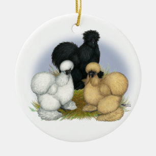 Silkie Trio Keramisch Ornament