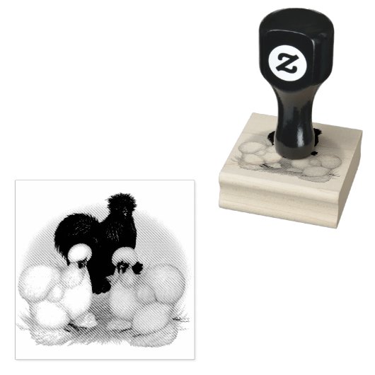 Silkie Trio Rubberstempel (Gestempeld)