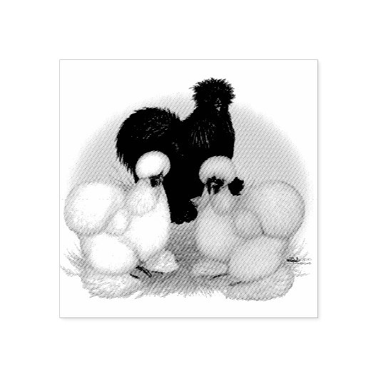 Silkie Trio Rubberstempel (Afrduk)