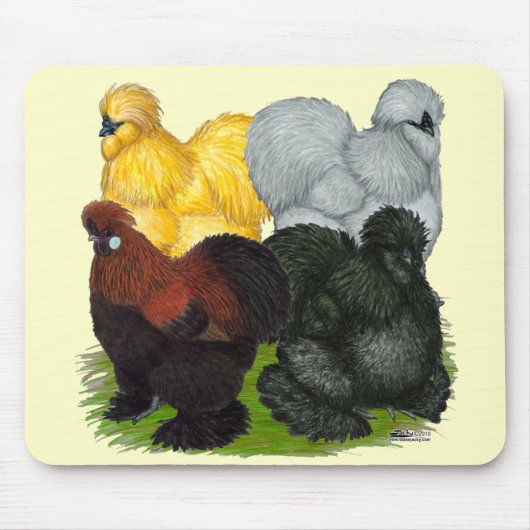 Silkies:  Geëxsorteerde Roosters Muismat (Voorkant)
