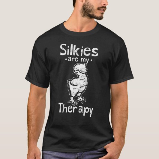 Silkies zijn mijn therapie Silkie Chicken Cuddly B T-shirt (Voorkant)