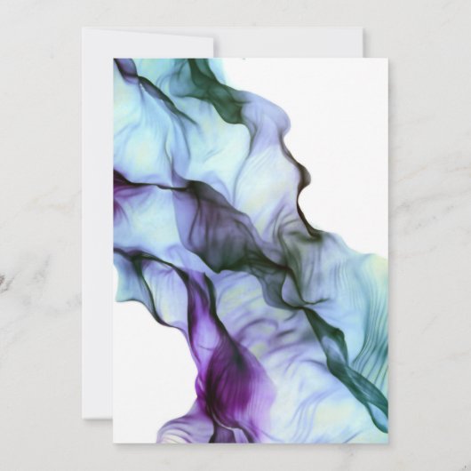 Silky Abstracte Indigo Waterverf Kaart (Achterkant)