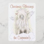 Silky Angel Goat Folie Holiday Card Uitnodiging (Voorkant)