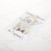 Silky Angel Goat Folie Holiday Card Uitnodiging (Gedraaid)