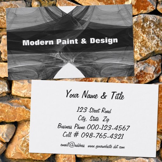 Silky Black en White Abstract Artwork Doula Visitekaartje