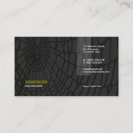 Silky Black Spider Web Designer Visitekaartje