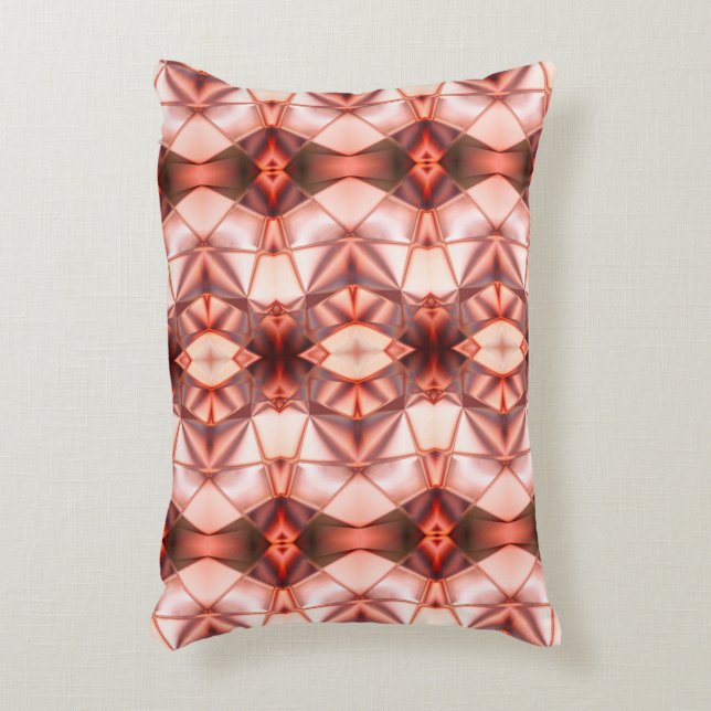 Silky burgundy-zalmverhouding virtuele vormen accent kussen (Voorkant(Verticaal))